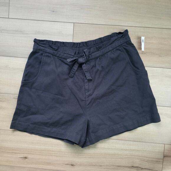 Old Navy Pants - Old Navy Extra High Rise Paperbag Tie Utility Gray Panther Shorts Women Sz XL